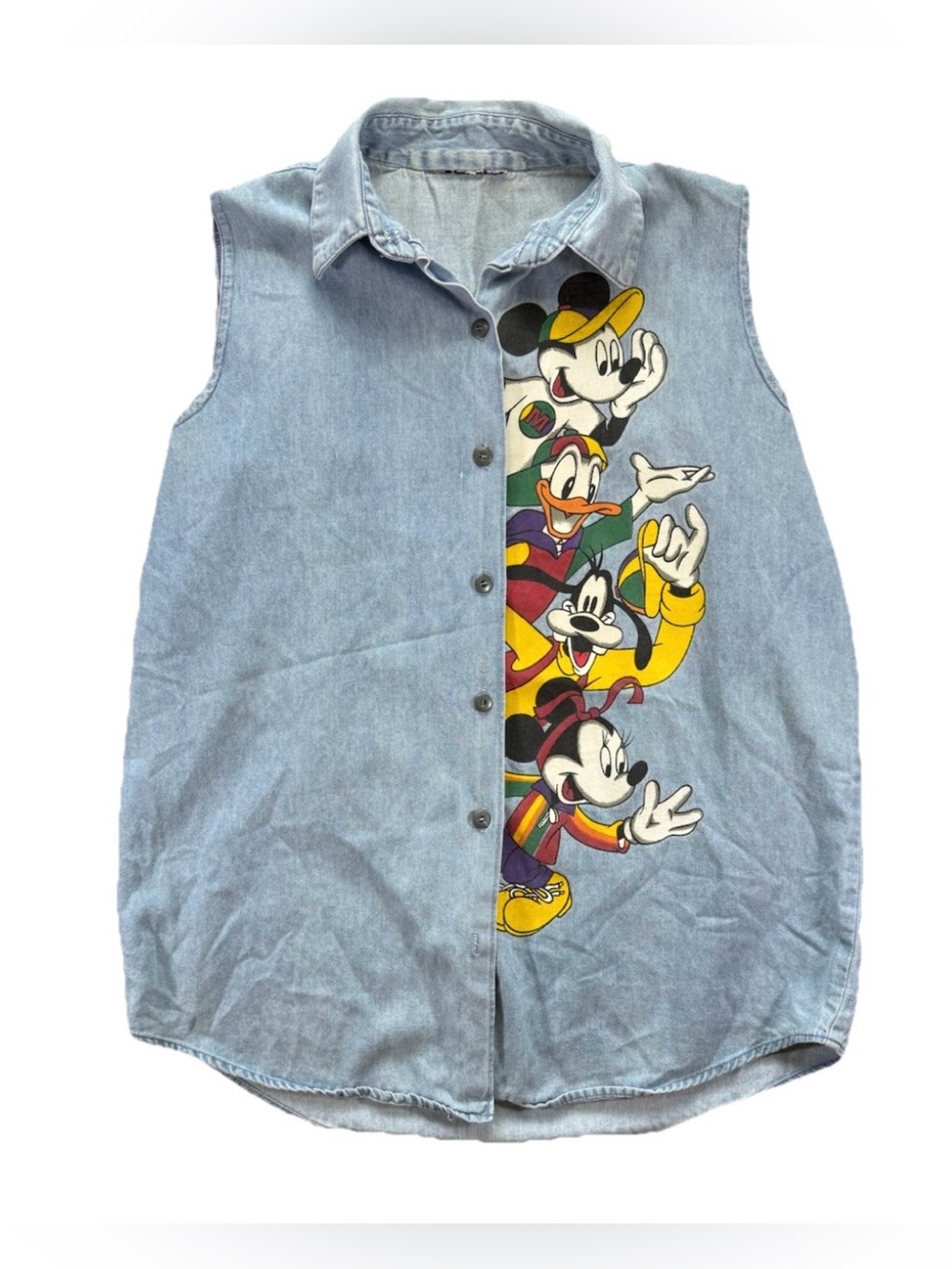 Vintage 90s Disney Jerry Leigh Mickey and Friends Sleeveless Blouse Women's Med